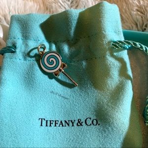 Tiffany blue and silver lollipop Charm
